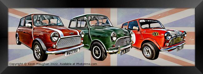 Retro Mini Cars of Britain Framed Print by Kevin Maughan