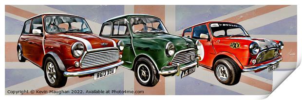 Retro Mini Cars of Britain Print by Kevin Maughan