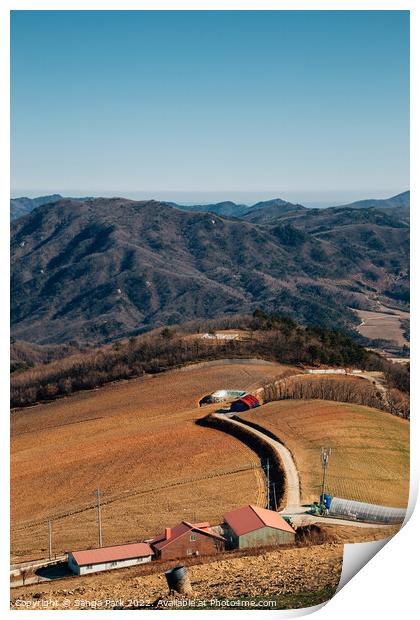 View of Anbandegi mountain at winter in Korea Print by Sanga Park