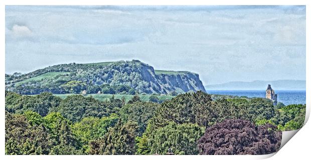 Greenan castle and Heads of Ayr Print by Allan Durward Photography