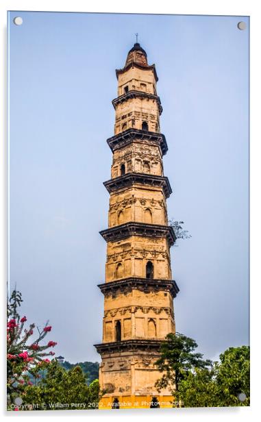 Great Mercy Pagoda Shaoxing Zhejiang China Acrylic by William Perry