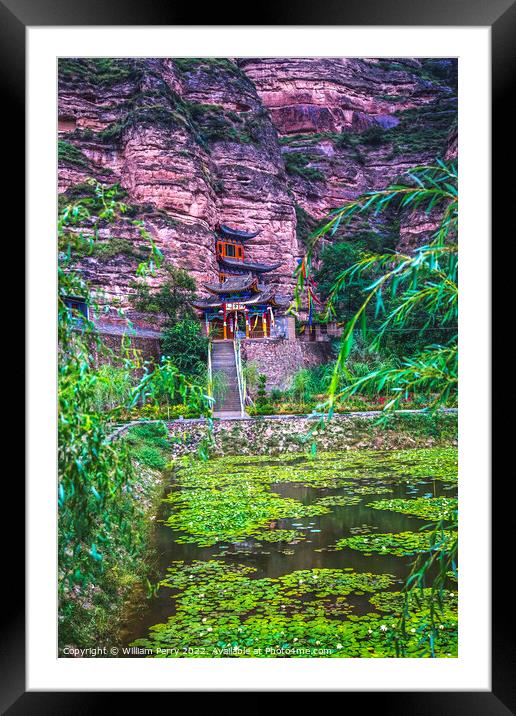 Binglin Si Bright Spirit Buddhist Temple Lanzhou Gansu China Framed Mounted Print by William Perry