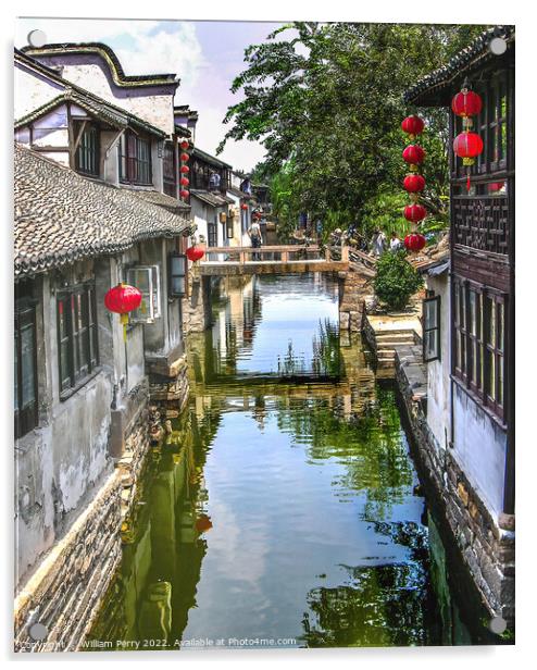 Zhouzhuang Ancient Chinese City with Canals Acrylic by William Perry