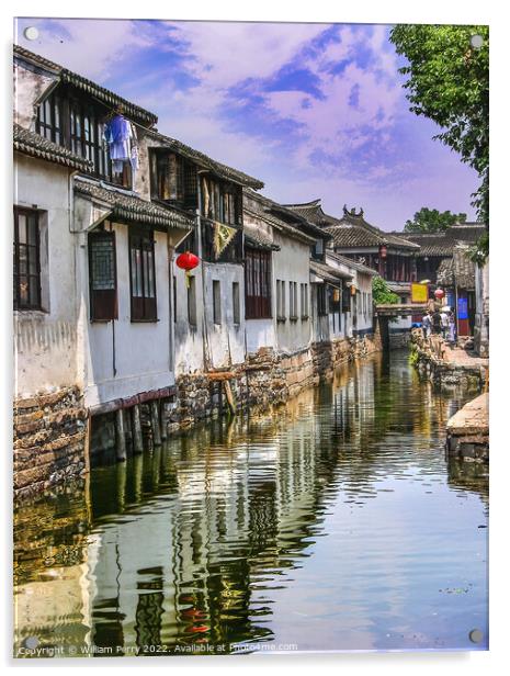 Zhouzhuang Jiangsu Province China Ancient City with Canals Acrylic by William Perry