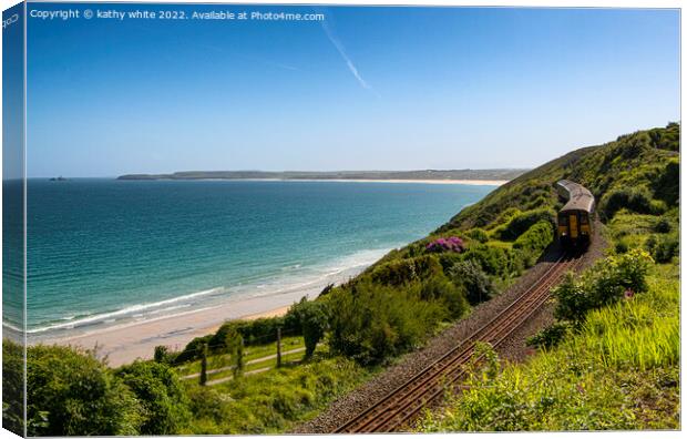 As I was going to St Ives,railway train Canvas Print by kathy white