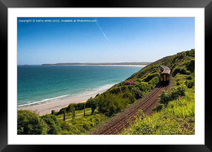 As I was going to St Ives,railway train Framed Mounted Print by kathy white