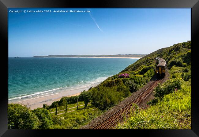 As I was going to St Ives,railway train Framed Print by kathy white