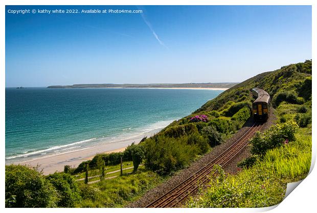 As I was going to St Ives,railway train Print by kathy white