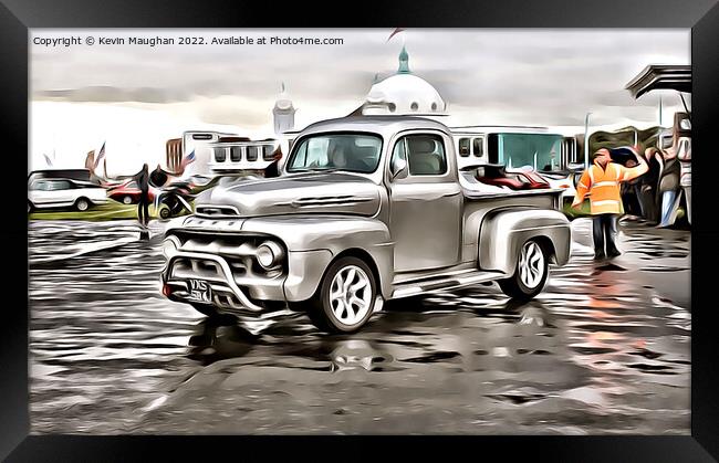 Ford F1 Pickup (Digital Cartoon Art) Framed Print by Kevin Maughan