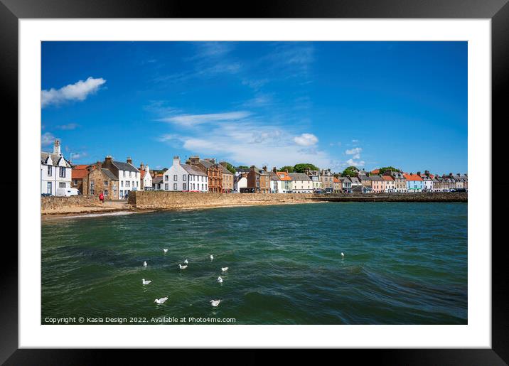 Charming Anstruther Fishing Village Framed Mounted Print by Kasia Design