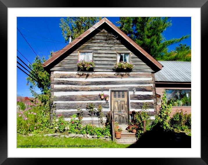 Log Cabin Framed Mounted Print by Stephanie Moore