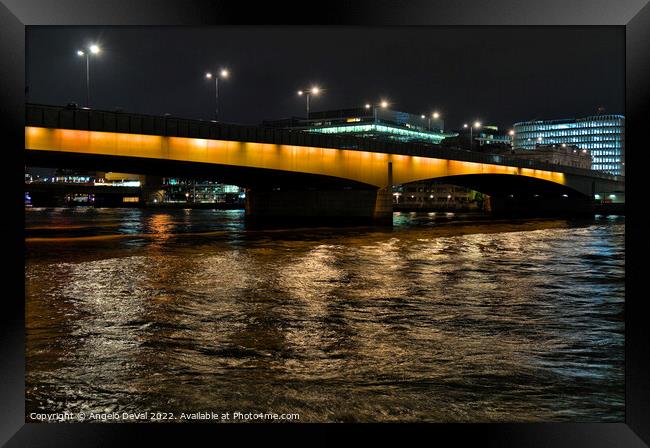 London Bridge at night Framed Print by Angelo DeVal