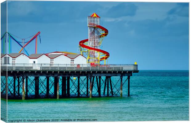 Herne Bay Pier Close Up Canvas Print by Alison Chambers