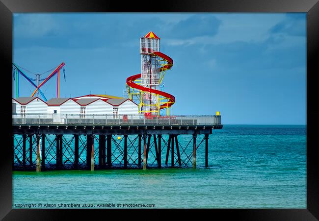 Herne Bay Pier Close Up Framed Print by Alison Chambers