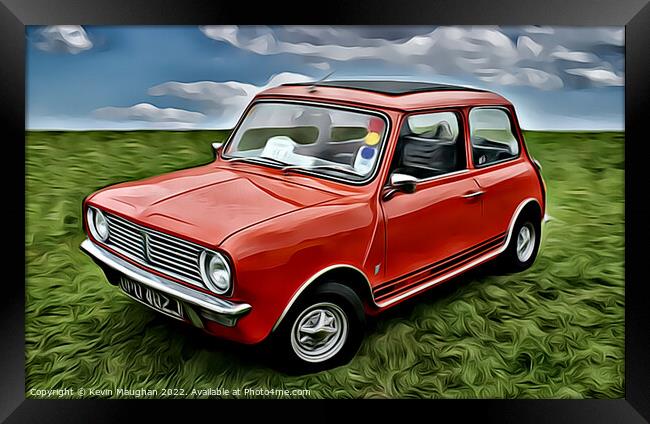 Morris Mini 1275GT (Digital Cartoon Art) Framed Print by Kevin Maughan