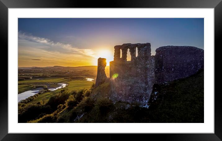 Sunset at Dryslwyn Castle Framed Mounted Print by Leighton Collins