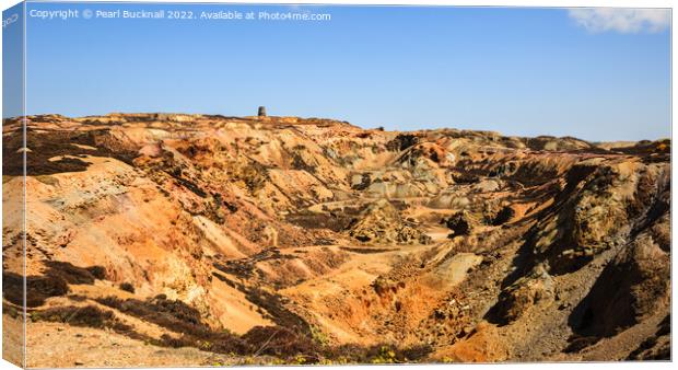 Copper Mine Parys Mountain Anglesey Panoramic Canvas Print by Pearl Bucknall