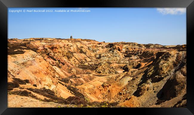 Copper Mine Parys Mountain Anglesey Panoramic Framed Print by Pearl Bucknall