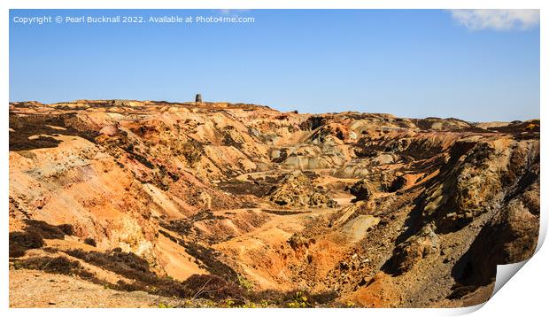 Copper Mine Parys Mountain Anglesey Panoramic Print by Pearl Bucknall