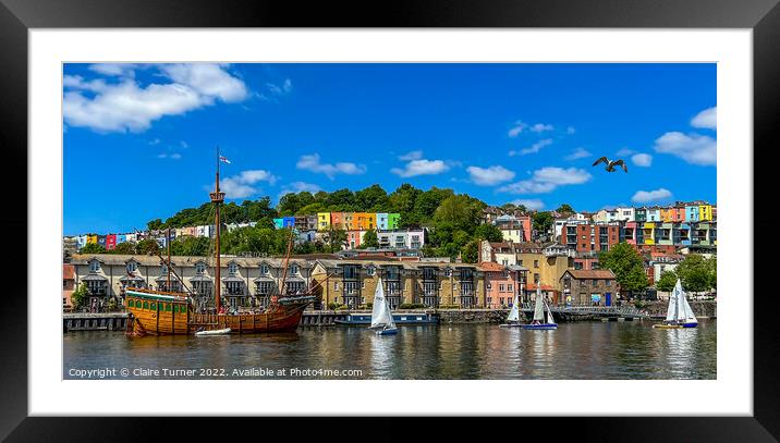 Beautiful boats in Bristol Framed Mounted Print by Claire Turner