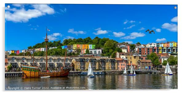 Beautiful boats in Bristol Acrylic by Claire Turner