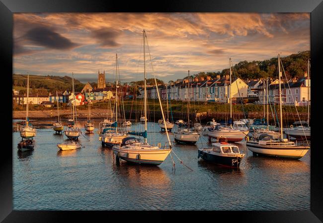 Stunning Sunset on Aberaeron Harbour Framed Print by Wendy Williams CPAGB