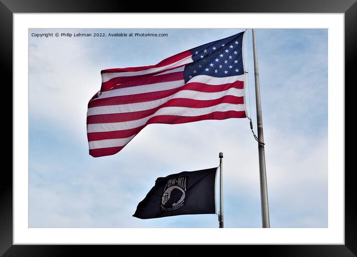 US Flag 2021 (17B) Framed Mounted Print by Philip Lehman