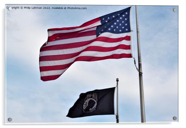 US Flag 2021 (17B) Acrylic by Philip Lehman