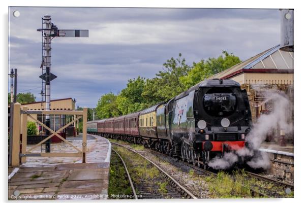 "City of Wells", 34092 simmers at Ramsbottom Acrylic by Richard Perks