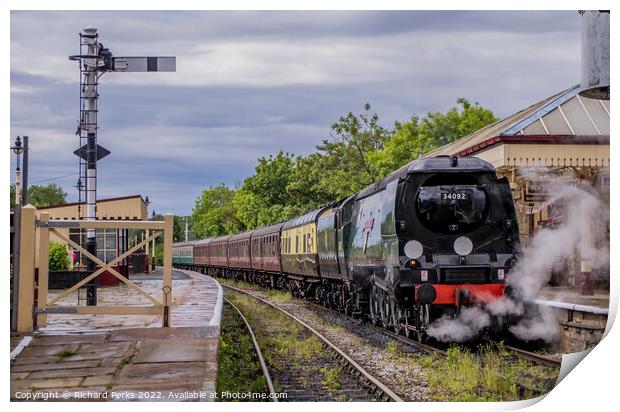"City of Wells", 34092 simmers at Ramsbottom Print by Richard Perks
