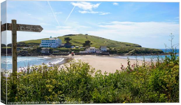 Signpost to Burgh Island Canvas Print by Gill Allcock