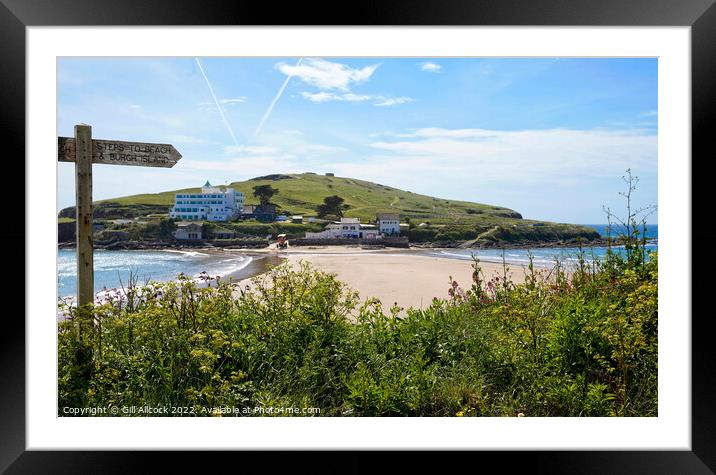 Signpost to Burgh Island Framed Mounted Print by Gill Allcock