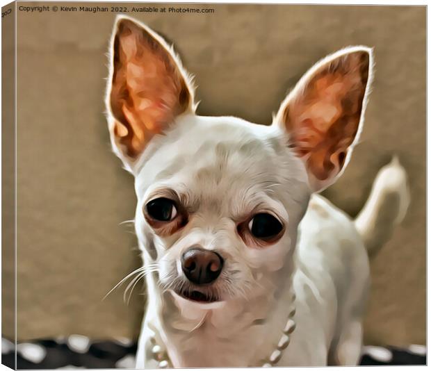 Libby the Chihuahua (Digital Cartoon Art) Canvas Print by Kevin Maughan