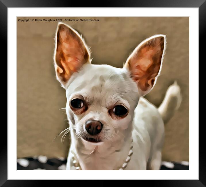 Libby the Chihuahua (Digital Cartoon Art) Framed Mounted Print by Kevin Maughan