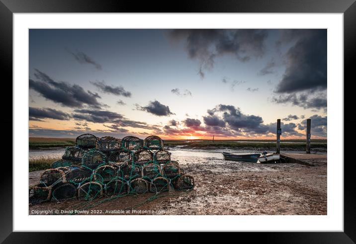 Brancaster Staithe Sunset  Framed Mounted Print by David Powley