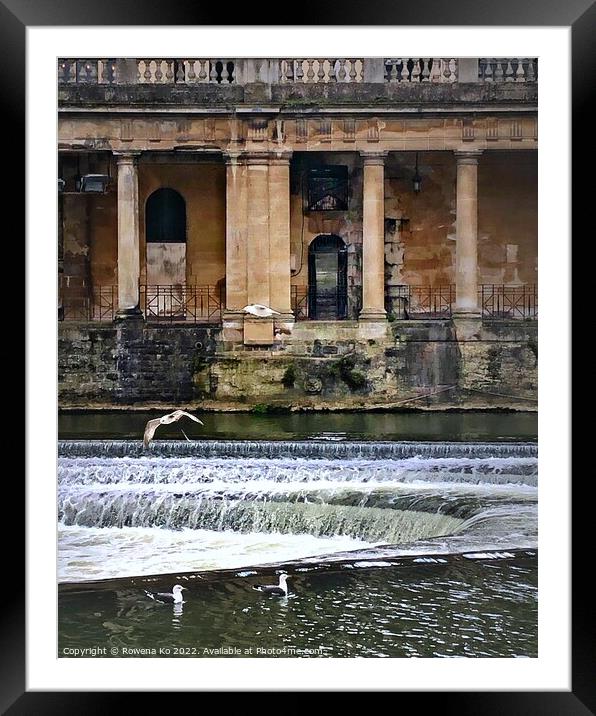 Pulteney Weir, Bath Framed Mounted Print by Rowena Ko