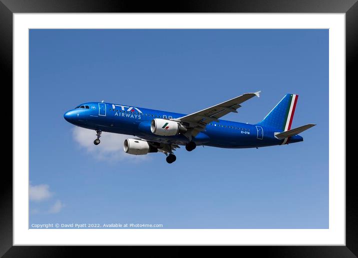 ITA Airways Airbus A320  Framed Mounted Print by David Pyatt