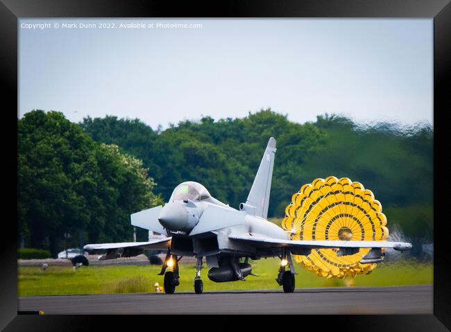Typhoon with Brake Parachute  Framed Print by Mark Dunn