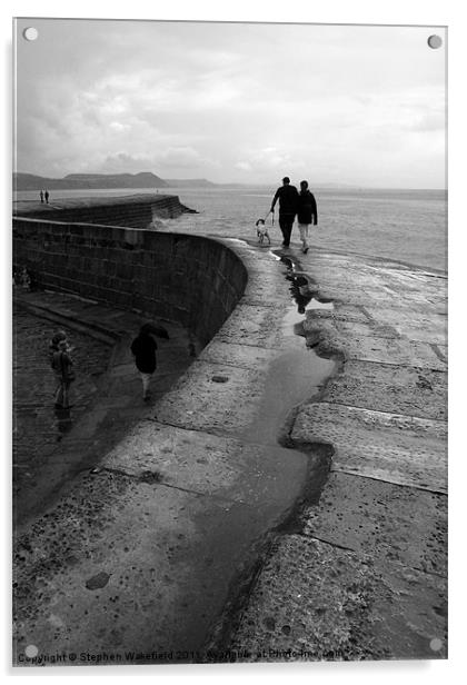Stroll on the Cobb Acrylic by Stephen Wakefield
