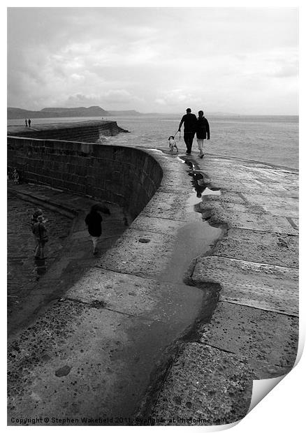 Stroll on the Cobb Print by Stephen Wakefield