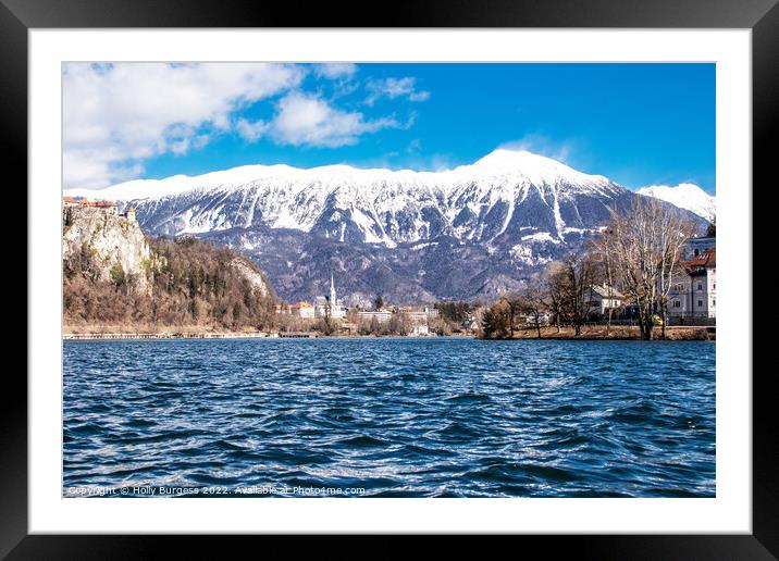 Enchanting Slovenian Landscape: Bled's Castle and  Framed Mounted Print by Holly Burgess