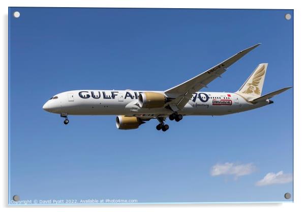Gulf Air Boeing 787  Acrylic by David Pyatt