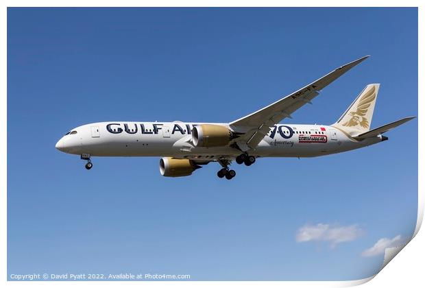 Gulf Air Boeing 787  Print by David Pyatt