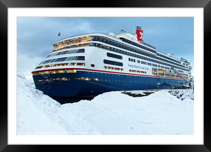 'Mesmerising Arctic Voyage: Bolette Cruise Ship' d Framed Mounted Print by Holly Burgess