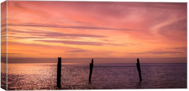 Majestic Sunset on Abersoch Beach Canvas Print by David McGeachie
