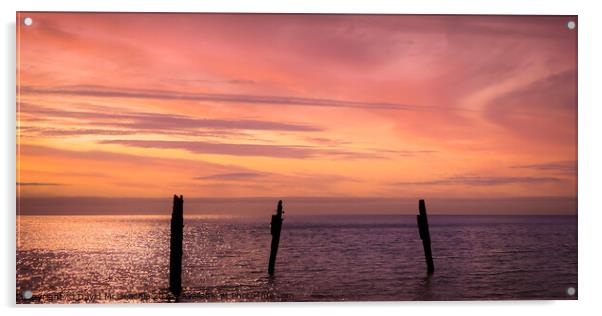 Majestic Sunset on Abersoch Beach Acrylic by David McGeachie