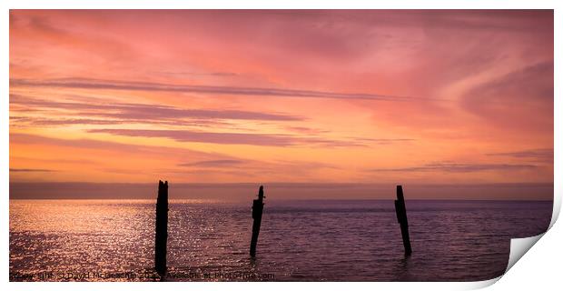 Majestic Sunset on Abersoch Beach Print by David McGeachie