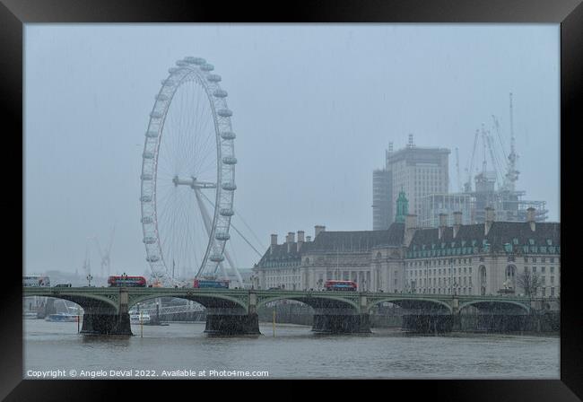 View of London during a snowy day Framed Print by Angelo DeVal