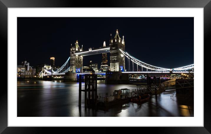 Tower Bridge at night Framed Mounted Print by Jason Wells