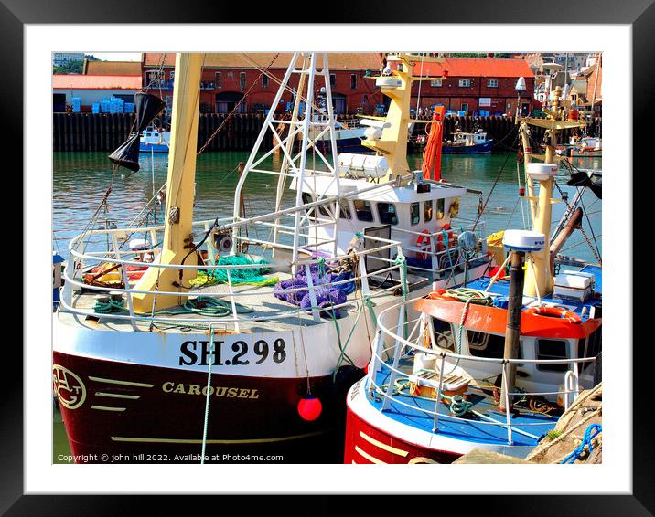 Fishing boats, Scarborough, Yorkshire. Framed Mounted Print by john hill